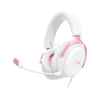 HP HyperX Cloud III Wired Gaming Headset White & Pink