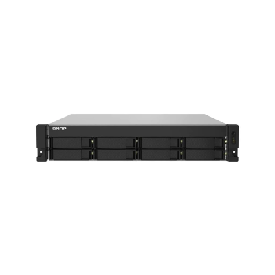 QNAP 8-Bay Quad-Core 17 GHZ Rackmount NAS with 250W PSU 4GB DDR4 UDIMM RAM SATA 6GBPS 2x 10GBE SFP+ LAN 2x 1GBE LAN